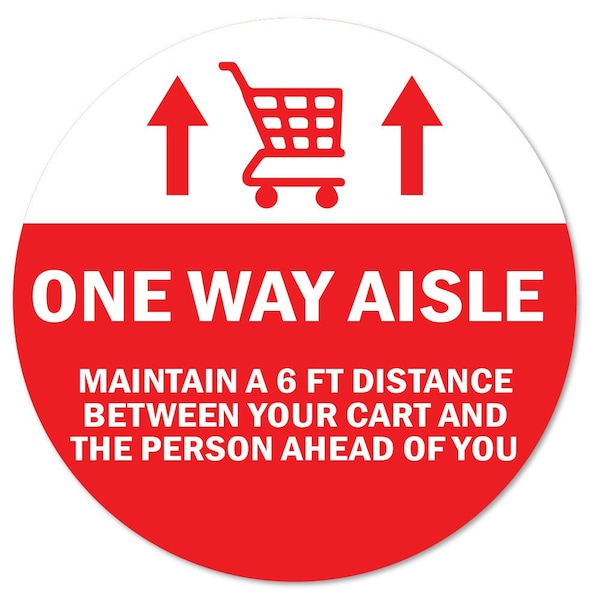 Signmission One Way Aisle Non-Slip Floor Graphic, 11" x 11", FD-X-11-99979 FD-X-11-99979 - main